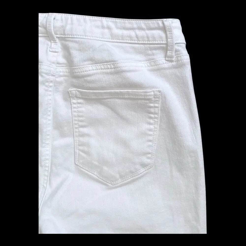 Talbots High Rise Jegging Crop Womens Petite Size 8P White Stretch Skinny Jeans